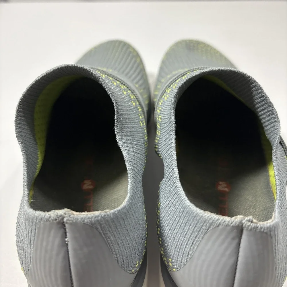 Merrell Zoe Sojourn Lace Knit Sneakers Gray Lime Green Slip On Walking Shoes 8